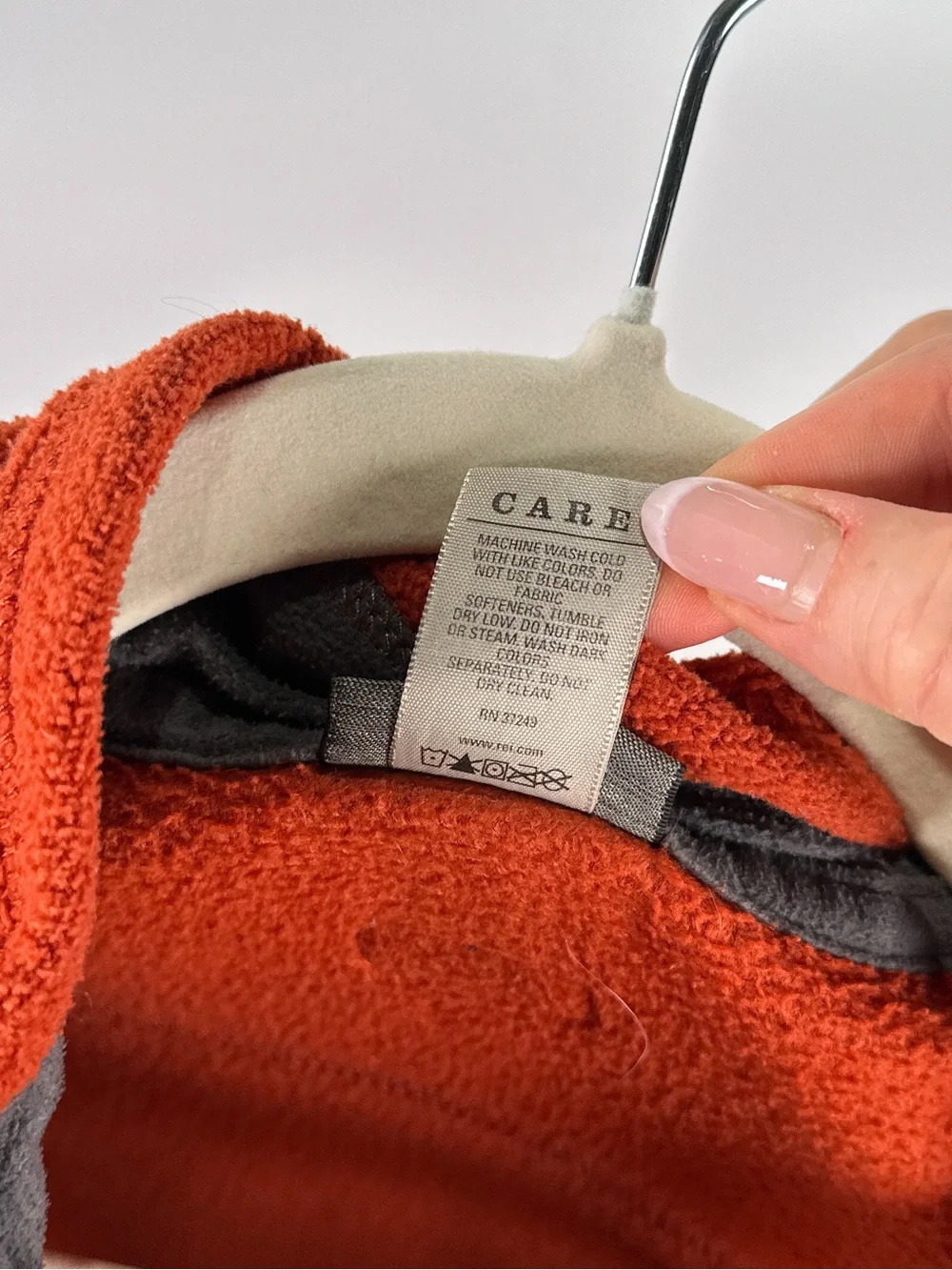 REI Co-op Full Zip Fleece Jacket Mock Neck Rust Orange Size S